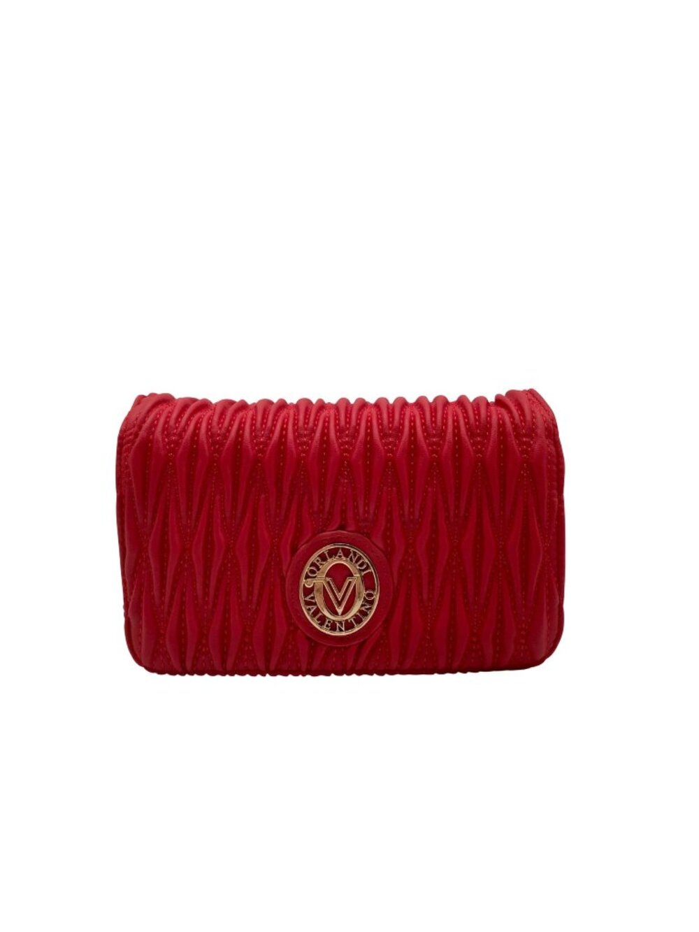 Valentino Orlandi Red Quilted Faux leather Shoulder Bag